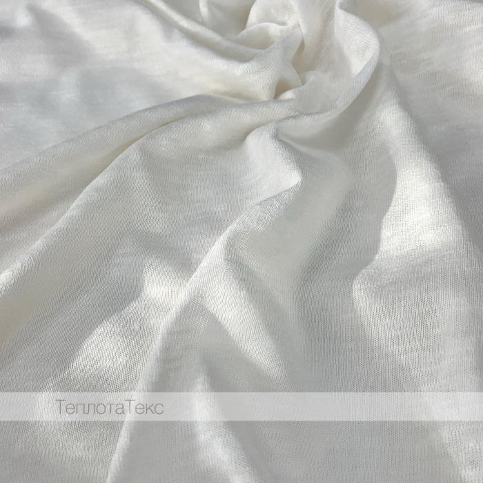 Трикотаж вязаный, тонкий с вискозой (Молочный)