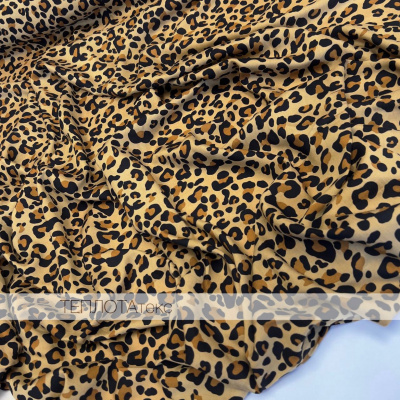 Цветной леопард, штапель (2690 D282) (На бежевом 3)