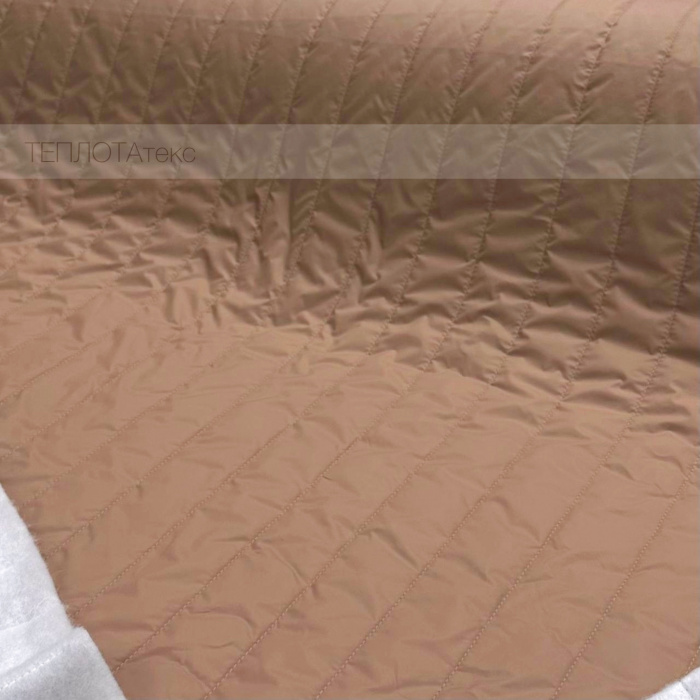 Полоса 5см (наша), плащевая Матовая. Стеганая ткань (ут.100гр) (Бисквит)